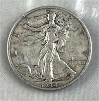 1934 Walking Liberty Silver Half Dollar, US 50c