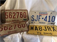 Group of vintage Ohio license plates