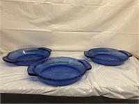 Anchor ware cobalt blue pie dishes
