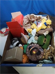 Box of mostly fall household decoration