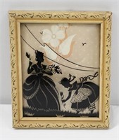 Vintage Convex Silhouette Picture Frame 6" x 5"