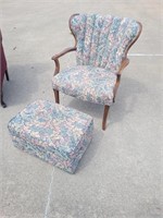 Upholstered Chair and foot Ottoman