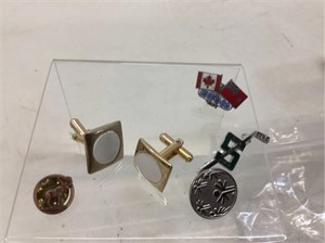 Assorted pins & cuff links
