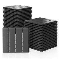 36 Pack Plastic Interlocking Deck Tiles, 12"x12"