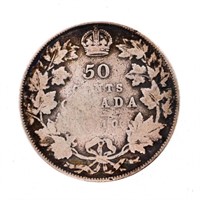 1910 Canada Silver 50 Cents