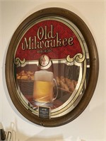 Milwaukee Beer Oval Mirrored Sign