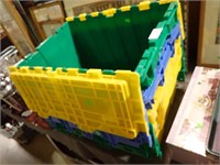 4 INTERLOCKING LID TOTES