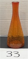 Vintage orange crackle vase