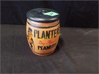 Homemade Wood Barrel w/ Mr. Peanut