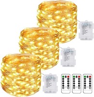 3 Packs kolpop Outdoor Fairy Lights Battery Powere