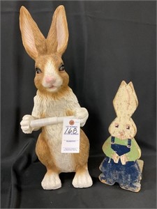Large Rabbit Toilet Paper Holder & Tole Rabbit