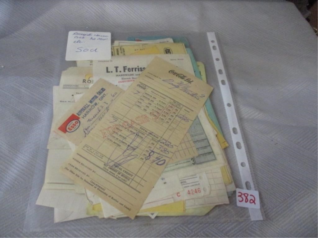 old receipts maps, etc