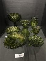 Stunning Vintage Green Glassware.