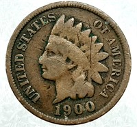 5x 1¢ US INDIAN HEAD 1895-1897-1900-1905-1907