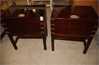 TWO END TABLES WITH STORAGE