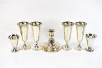 Silver Cordials and Candlestick Grouping