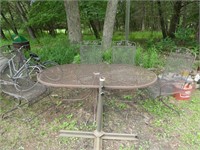 Brown Metal Patio Table & Chairs