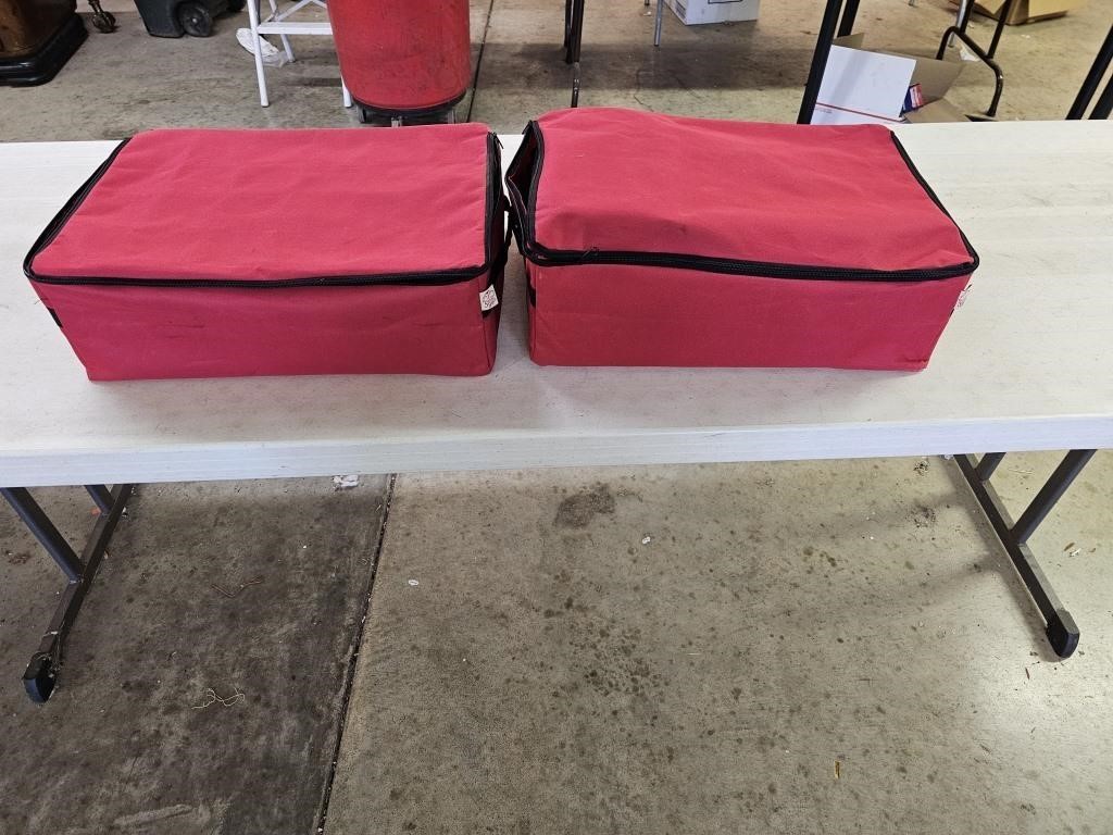 2 Santa's Bags Full of Christmas Ornaments