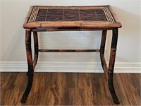 Bamboo Side Table w/ Woven Top