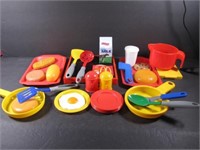 Lot of Children's Play Food, Utensils and Kitchen