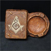 Freemasons Cigarette Box & Ashtray
