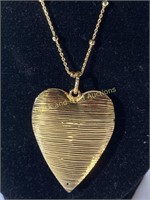Sterling Silver Necklace Gold Plated Heart Pendant