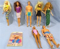 7 VINTAGE/NEWER BARBIE & KEN DOLLS LOT