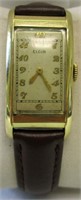 1940 Elgin 14K Gold Rectangle Face Watch