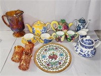 Vintage tea sets and carnival glass, England,