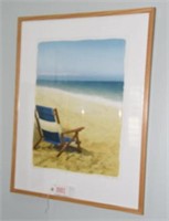 “Beach Chair II” framed print S/N Nancy McIntyre