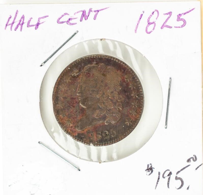 Coin 1825 Classic Head Half Cent-VF