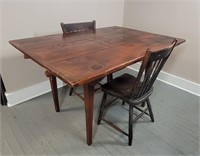 Antique Farmhouse Table w 2 Chairs