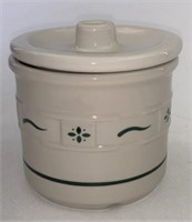 Longaberger USA Green crock with lid