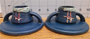 Roseville pottery candle holders