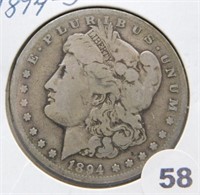 1894-S Morgan Silver Dollar.