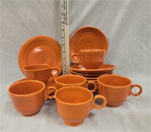 Orange Fiesta Plates, Saucers & Teacups