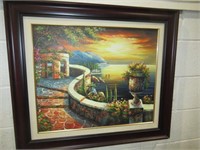Oil in Canvas Sunset Balcony Painting