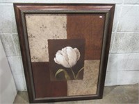 Picture on Hard Board White Flower