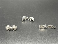 (3) Pair 925 Silver Earrings, TW 7.0g