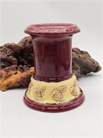 Roseville Red Majolica Pinecone Stand / Base