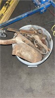 Bucket lot of rusted parts