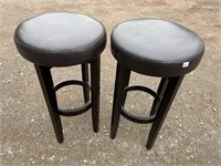 NICE PAIR OF PADDED BAR STOOLS