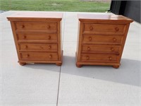 Pair of Wooden Night Stands / Small Dressers