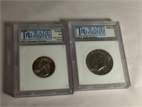 1962 PROOF QUARTER, AND 19K67 PROOF HALF DOLLAR by