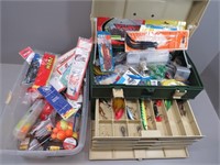 Modern Plano tackle box and contents – many