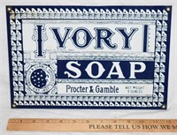 VINTAGE PORCELAIN IVORY SOAP SIGN