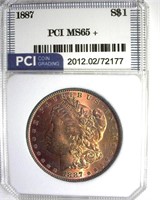 1887 Morgan PCI MS65+ Nice Toning