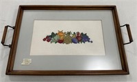 Wood Tray Cross Stitch Still Life