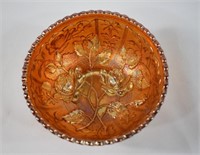 Imperial OPEN ROSE Carnival Glass Dish