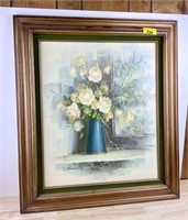 Vintage Floral Painting Signed